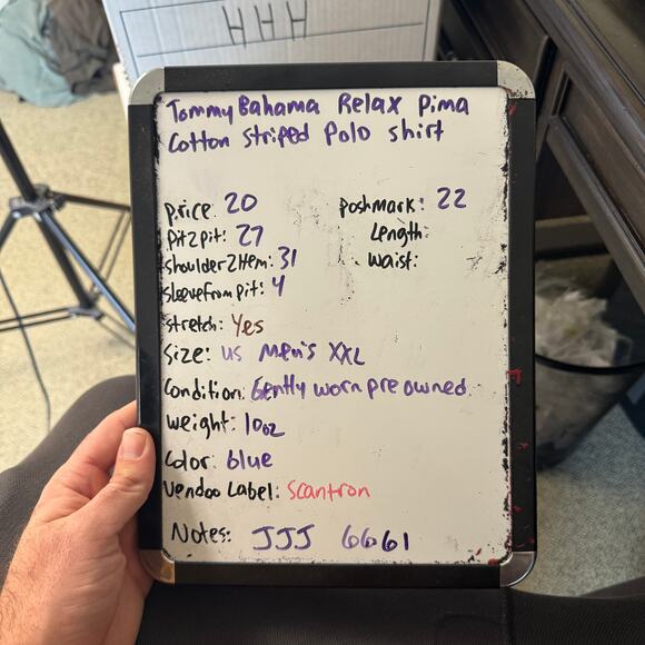 Tommy Bahama Relax Pima Cotton Striped Polo Shirt US Men's XXL - Picture 6 of 6